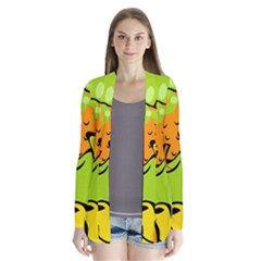 Fruit Food Wallpaper Drape Collar Cardigan