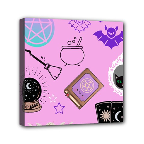 Pastel Goth Witch Pink Mini Canvas 6  X 6  (stretched) by InPlainSightStyle