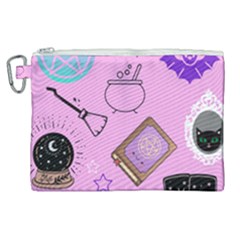 Pastel Goth Witch Pink Canvas Cosmetic Bag (xl) by InPlainSightStyle