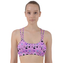 Micro Pink Goth Line Them Up Sports Bra by InPlainSightStyle