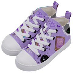 Pastel Goth Witch Purple Kids  Mid-top Canvas Sneakers