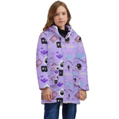 Pale Purple Goth Kid s Hooded Longline Puffer Jacket by InPlainSightStyle