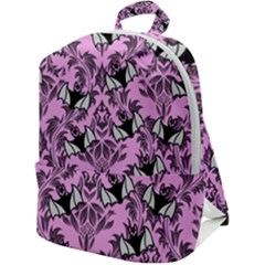 Pink Bats Zip Up Backpack