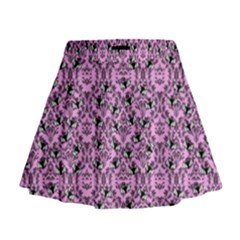 Pink Bat Mini Flare Skirt