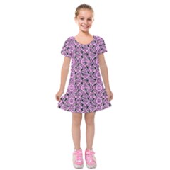 Pink Bat Kids  Short Sleeve Velvet Dress