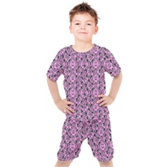 Pink Bat Kids  Tee And Shorts Set by InPlainSightStyle