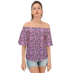 Pink Bat Off Shoulder Short Sleeve Top