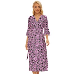 Pink Bat Midsummer Wrap Dress