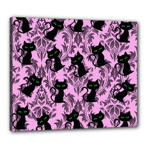 Pink Cats Canvas 24  X 20  (stretched)