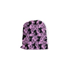 Pink Cats Drawstring Pouch (xs)