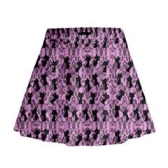 Pink Cat Mini Flare Skirt