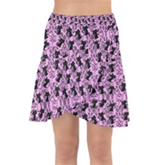 Pink Cat Wrap Front Skirt by InPlainSightStyle