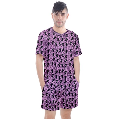 Pink Cat Men s Mesh Tee And Shorts Set by InPlainSightStyle