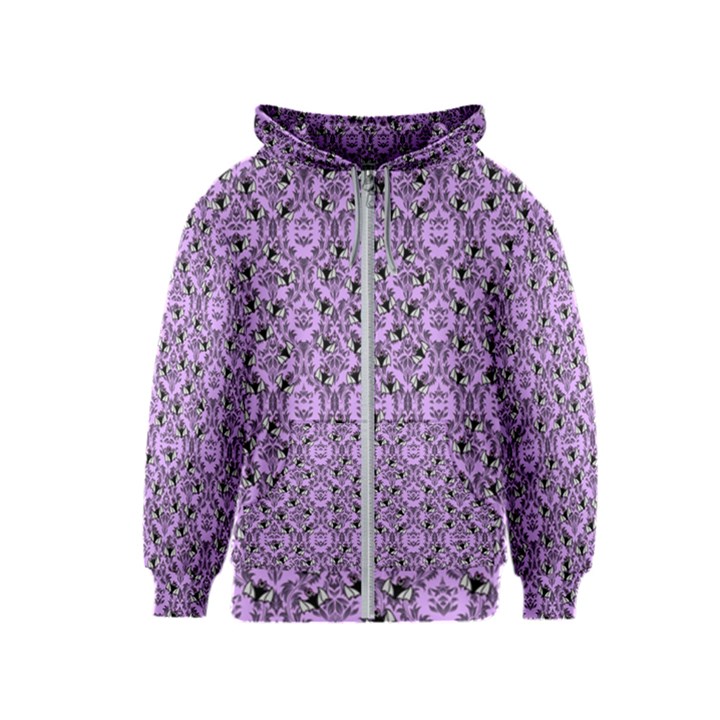 Purple Bats Kids  Zipper Hoodie