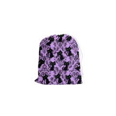 Purple Cats Drawstring Pouch (xs)