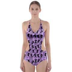 Purple Cat Cut-out One Piece Swimsuit by NerdySparkleGoth