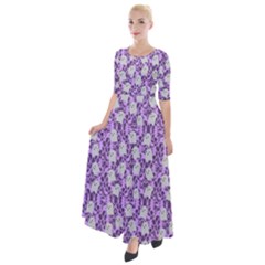 Purple Ghost Half Sleeves Maxi Dress by InPlainSightStyle