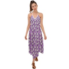 Purple Ghost Halter Tie Back Dress  by InPlainSightStyle