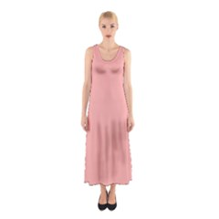 Pink Plain Sleeveless Maxi Dress by FunDressesShop