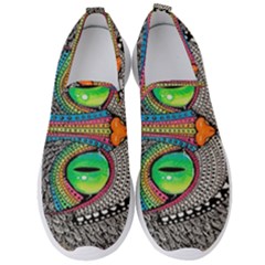 Alice In Wonderland Cat Men s Slip On Sneakers by artworkshop