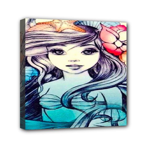 Beautifull Ariel Little Mermaid  Painting Mini Canvas 6  X 6  (stretched) by artworkshop