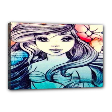 Beautifull Ariel Little Mermaid  Painting Canvas 18  X 12  (stretched) by artworkshop