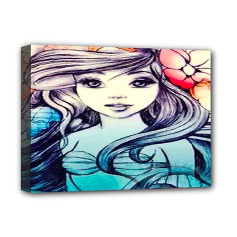 Beautifull Ariel Little Mermaid  Painting Deluxe Canvas 16  X 12  (stretched)  by artworkshop