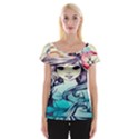 Beautifull Ariel Little Mermaid  Painting Cap Sleeve Top View1