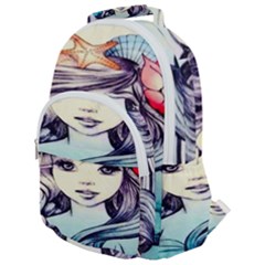 Beautifull Ariel Little Mermaid  Painting Rounded Multi Pocket Backpack by artworkshop