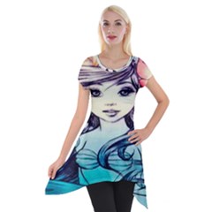 Beautifull Ariel Little Mermaid  Painting Short Sleeve Side Drop Tunic by artworkshop