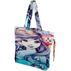 Beautifull Ariel Little Mermaid  Painting Drawstring Tote Bag by artworkshop