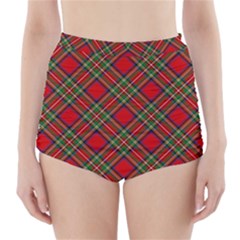 Royal Stewart Tartan High-waisted Bikini Bottoms by sifis