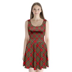 Royal Stewart Tartan Split Back Mini Dress  by sifis