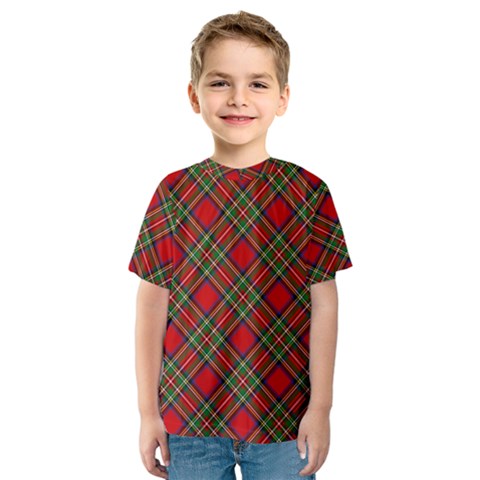 Royal Stewart Tartan Kids  Sport Mesh Tee by sifis