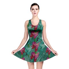 Rare Excotic Forest Of Wild Orchids Vines Blooming In The Calm Reversible Skater Dress by pepitasart