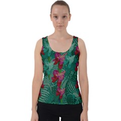 Rare Excotic Forest Of Wild Orchids Vines Blooming In The Calm Velvet Tank Top