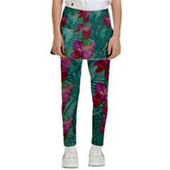 Rare Excotic Forest Of Wild Orchids Vines Blooming In The Calm Kids  Skirted Pants by pepitasart