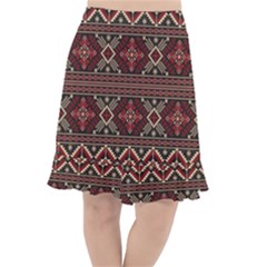 Ukrainian-folk-seamless-pattern-ornament Fishtail Chiffon Skirt