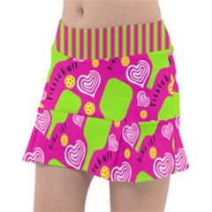 Dinking Diva Hearts Pink Pickleball Classic Skort By Dizzy Pickle by DZYP