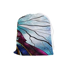 Anna Disney Frozen Stained Glass Drawstring Pouch (large) by artworkshop
