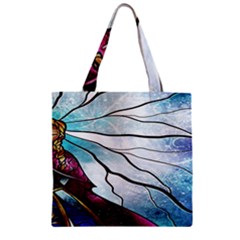 Anna Disney Frozen Stained Glass Zipper Grocery Tote Bag by artworkshop