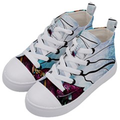 Anna Disney Frozen Stained Glass Kids  Mid-top Canvas Sneakers by artworkshop