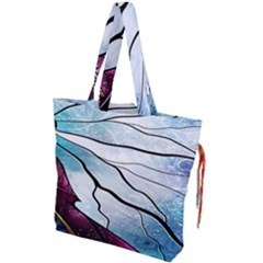 Anna Disney Frozen Stained Glass Drawstring Tote Bag by artworkshop