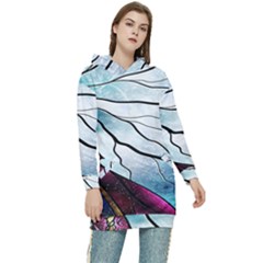 Anna Disney Frozen Stained Glass Women s Long Oversized Pullover Hoodie