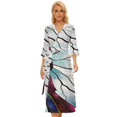 Anna Disney Frozen Stained Glass Midsummer Wrap Dress by artworkshop