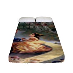 Beauty And The Beast Castle Fitted Sheet (full/ Double Size) by artworkshop