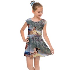 Beauty And The Beast Castle Kids  Cap Sleeve Dress by artworkshop