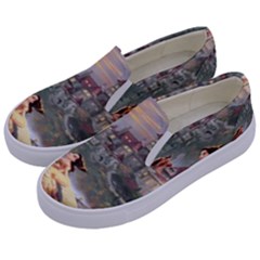 Beauty And The Beast Castle Kids  Canvas Slip Ons by artworkshop