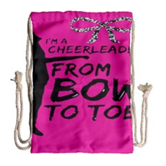 Bow To Toe Cheer Drawstring Bag (large) by artworkshop