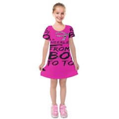 Bow To Toe Cheer Kids  Short Sleeve Velvet Dress by artworkshop